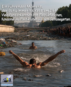 politischer Poster von Czeslaw Gorski - pariser schwimmwettbewerb in der seine